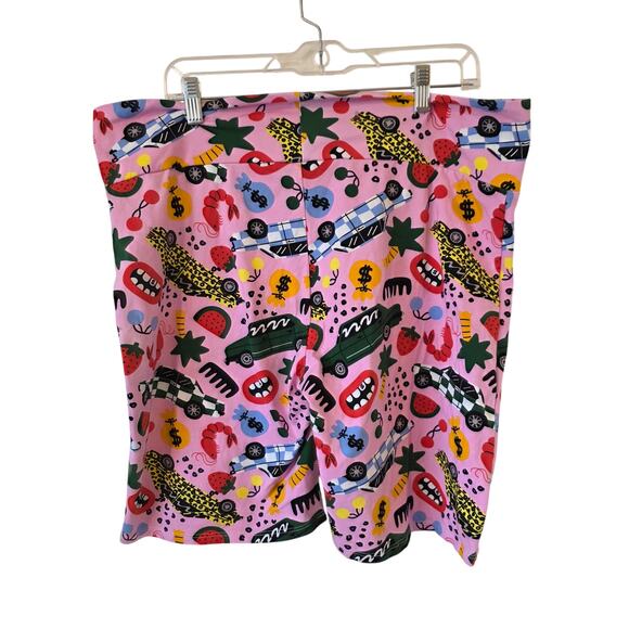 NOOWORKS Womens Bike Shorts in Roll Out Plus Size 4X Pink Whimsical Fun - Picture 2 of 3
